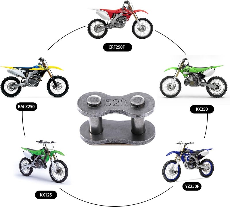 KAMIER 520 Chain Connecting Master Links for CRF150F CRF250F CRF450R YZ125 YZ250F YZ450F Kawasaki KX125 KX450F KLR650 Suzuki DR200SE DRZ250 RMZ250 DRZ400 250cc 300cc Pit Dirt Bike Motorcycle ATV Parts - Image 2